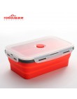 Silikonowe składane pudełko na drugie śniadanie pojemnik do przechowywania żywności Bento BPA za darmo w mikrofalówce przenośny 