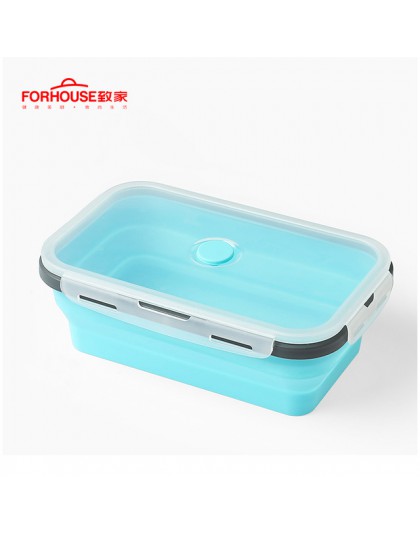 Silikonowe składane pudełko na drugie śniadanie pojemnik do przechowywania żywności Bento BPA za darmo w mikrofalówce przenośny 