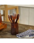 Baispo przenośne zastawy stołowe drewniane sztućce zestawy z przydatne łyżka widelec pałeczki prezent z podróży naczynia stołowe