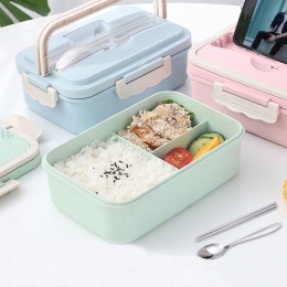 Pszenica słoma Lunch Box kreatywny moda kuchenka mikrofalowa uszczelnione pokrywy zastawa stołowa pojemnik na żywność wielofunkc