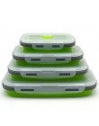 4 sztuk/zestaw silikonowe składane pudełko Bento składane przenośne pudełko na lunch na jedzenie pojemnik na żywność dla dzieci 