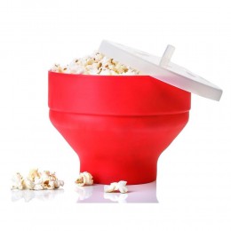 2018 nowy Popcorn kuchenka mikrofalowa silikonowy składany czerwony wysokiej jakości kuchnia łatwe narzędzia DIY wiadro popcornu