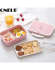ONEUP pojemnik na Lunch pszenicy słomy Cartoon Bento Box przenośny, przyjazny dla środowiska pojemnik do przechowywania żywności