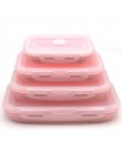4 sztuk/zestaw silikonowe składane pudełko Bento składane przenośne pudełko na lunch na jedzenie pojemnik na żywność dla dzieci 