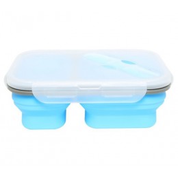 2 ogniwa silikonowe składane przenośne pudełko na lunch 900ml kuchenka mikrofalowa miska składany do przechowywania żywności poj