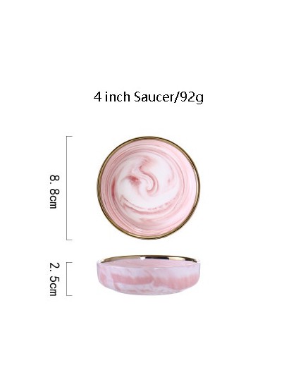 Talerz Obiadowy Ceramiczny Różowy marmur Do Zupy Zestaw Obiadowy Zastawa Stołowa