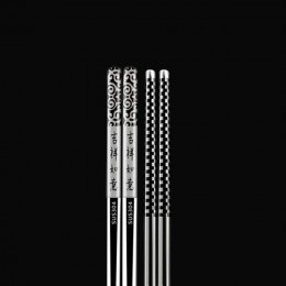 Symbol szczęścia chiński Chopstick radosne spotkanie Chop Sticks laserowe antypoślizgowe Hollow 304 ze stali nierdzewnej naczyni