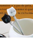 Łyżki ze stali nierdzewnej z czarny biały ceramiczny kot uchwyt łyżka do mieszania lody cukier herbata deser zupa kawy łyżka A10