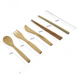 4-Pcs drewno bambusowe zestaw stołowy sztućce sztućce ze stali nierdzewnej 304 naczynia kuchnia naczynia stołowe to nóż widelec 