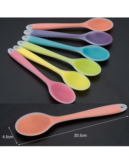 Nowe kolorowe łyżka silikonowa odporne na ciepło łatwe do czyszczenia nieprzywierające łyżki naczynia kuchenne naczynia kuchenne