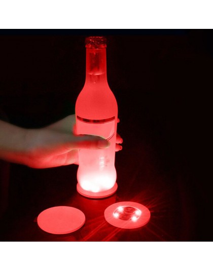 Mini blask Coaster butelka LED światła naklejki boże narodzenie Xmas klub nocny Bar Party wazon dekoracji LED Glorifier napój ku