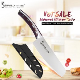 SOWOLL marka 4cr14mov ostrze ze stali nierdzewnej pojedynczy 6 "nóż szefa kuchni żywica Fibre uchwyt nóż kuchenny unikalna konst
