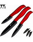Nowy rok prezent nóż ceramiczny zestaw 3 "okrawki 4" narzędzie 5 "nóż do krojenia i czarne ostrze + czerwony uchwyt XYj nowy rok