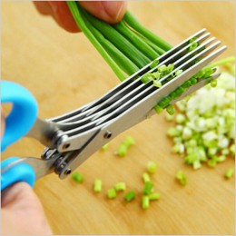 Wielofunkcyjny noże kuchenne ze stali nierdzewnej 5 warstw nożyczki Sushi rozdrobnione Scallion Cut zioła przyprawy nożyczki nar