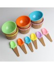 Nowy 1 zestaw dla dzieci lody miska zestaw łyżek trwałe dzieci prezenty piękny miska deserowa DIY narzędzia do lodów lody miska 