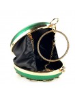 Zielona torebka z uchwytem kobiety okrągłe saszetki torebka kryształowa torebka ślubna i torebki wykwintna łańcuszkowa torba na 