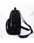 Kobiet plecak Preppy styl nylonu kobiet plecak wysokiej jakości torby na ramię torba uczeń czarny plecak A2217