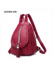 Kobiet plecak projektant wysokiej jakości skórzane torba kobieca moda torby szkolne dziewczyna czerwony plecak Tassel wielofunkc