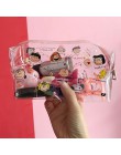 Cute Cartoon dziewczyna makijaż torba przezroczysta kobiety kosmetyczne torba na zamek błyskawiczny z PVC zestaw do makeupu podr