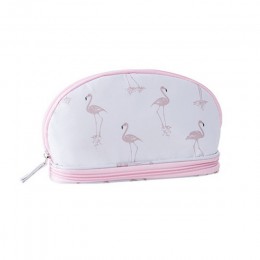 MoneRffi 2019 przenośny Flamingo kosmetyczka podwójna warstwa podróży do makijażu torby z zapięciem okrągłe kobieta makijaż tore