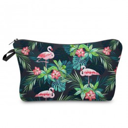 Deanfun kobiet 3D drukowane torby kosmetyczne Flamingo kwiat podróży organizer na kosmetyki z zamkiem błyskawicznym 51303