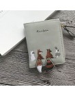 Wysokiej jakości damskie portfel piękny Cartoon Animals krótki skórzany kobiet mała portmonetka portfel na zamek błyskawiczny po