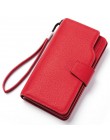 Portfel damski portfel ze skóry PU rozrywka torebka czerwony styl 3 krotnie najwyższej jakości kobiety portfele duży portmonetka
