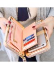 2019 nowych kobiet portfel kobiet długa skórzana torebka Hasp portfele z pasek telefon posiadacze kart duża pojemność panie port