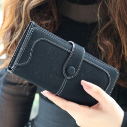 Wiele wydziałów Faux Suede długie portfel kobiet matowy skórzana torebka damska wysokiej jakości damskie portfele portfel z sasz