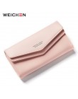 WEICHEN nowy geometryczne koperty sprzęgła portfel dla kobiet kobiet skórzana torebka posiadaczy kart monety etui na telefon dłu