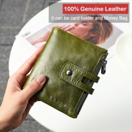 X. D. BOLO portfel kobiety oryginalne skórzane etui na karty portfele damskie Zipper Clutch torebki damskie z kieszonką na monet