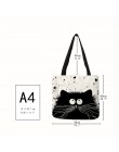 Dostosowane słodkie kot druku kobiet torebki lniane torby na ramię z nadrukiem Logo na co dzień podróży torby plażowe