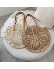 Na co dzień Rattan kobiet torby na ramię koło słomy torebki duża pojemność Handmae letnie skrzynki Lady okrągły czeski plaża Tre