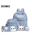 DIOMO 4 sztuk/zestaw laptopa szkolne plecaki dla dziewcząt chłopców nastolatki kobiet Bagpack Sac A Dos Femme Cute Cat tornister