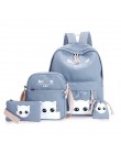 DIOMO 4 sztuk/zestaw laptopa szkolne plecaki dla dziewcząt chłopców nastolatki kobiet Bagpack Sac A Dos Femme Cute Cat tornister
