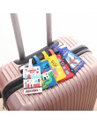 Kawaii Stitch Doraemon walizka bagaż Tag Cartoon, adres, adres, uchwyt na etykiety bagażowej krzemionkowy obsługi Ge identyfikat