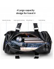 LIELANG Men's Black handbag Travel Bag Waterproof Leather Large Capacity Travel Duffle Multifunction Tote Casual Crossbody Bags