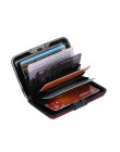 PURDORED 1 pc jednolity kolor aluminiowy uchwyt na karty mężczyźni posiadacz karty kredytowej przypadku banku karty blokowanie H