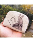 Śliczne portfel kobiety Vintage płótno powłoki portmonetka Lady portfel z saszetką na karty dzieci Cartoon Totoro/Fox/sowa małe 