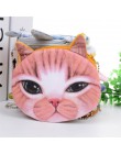 3D Cute Girl kopertówka zwierząt twarz Zip Mini kot portmonetki pluszowy pies portmonetka z kotem dla dzieci małe monety etui go