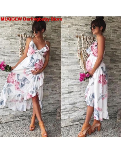 Sukienka ciążowa odzież ciążowa ciąża sukienka w ciąży sukienka na co dzień kwiatowy Falbala ciąży sukienka wygodne Sundress