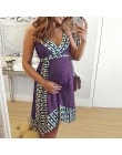 Moda kobiety w ciąży macierzyństwo pasek karmienia piersią lato sukienka z odkrytymi plecami plaży odzież dla ciężarnych kobiet 