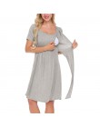 Vêtement femme dla kobiet w ciąży sukienki w ciąży karmienie piersią dziecko koszula nocna jednolity kolor karmienie piersią bie