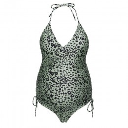 Stroje pływackie ciążowe kobiety odzież 2019 lato jeden kawałek ciąży strój kąpielowy stroje kąpielowe Leopard drukowane plaża k