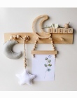 Dziecko Dekoracji Poduszki Nordic Księżyc Gwiazdy Drewniane Koraliki Struny Zabawki Dla Dzieci Wystrój Pokoju Łóżko Szopka Namio