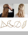 Moda Kobieta Włosów Akcesoria Trójkąt Klip Do Włosów Pin Metal Geometryczne Stopu Hairband Księżyc Koło Hairgrip Barrette Dziewc