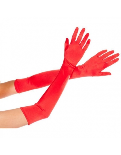 Satynowe Długie Finger Elbow ochrona przed Słońcem rękawice Rękawice Opera Wieczorne Party Prom Kostium Moda czarny czerwony bia