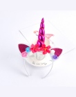1 sztuk DIY Dzieci Unicorn Pałąk Glitter Hairband Rainbow Unicorn Róg Hairband jednorożec Bonus dla Party