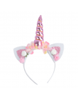 1 sztuk DIY Dzieci Unicorn Pałąk Glitter Hairband Rainbow Unicorn Róg Hairband jednorożec Bonus dla Party