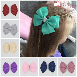 Handmade ribbon boutique klipy barrettes dziewczyna kobiety shining bling hair bows z klip spinki do włosów dla dzieci dziewczyn